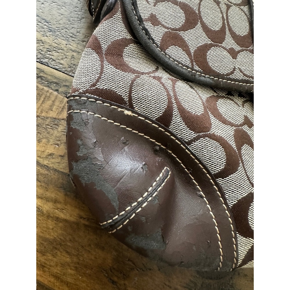 Coach Soho Signature C Monogram Shoulder Bag Brown Vintage Y2K Buckle Bag - Picture 2 of 13